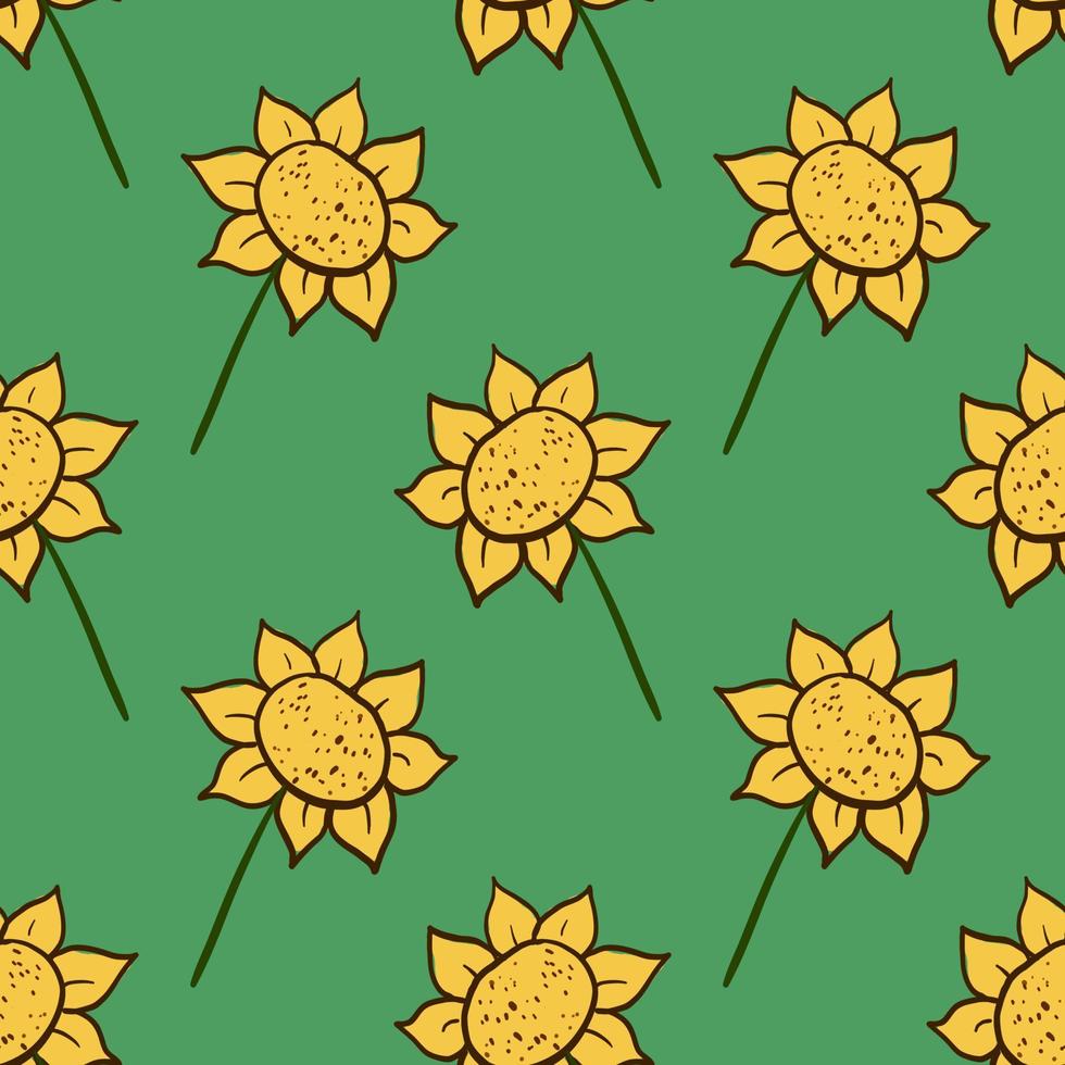 Sonnenblumenmuster, Illustration, Vektor auf weißem Hintergrund