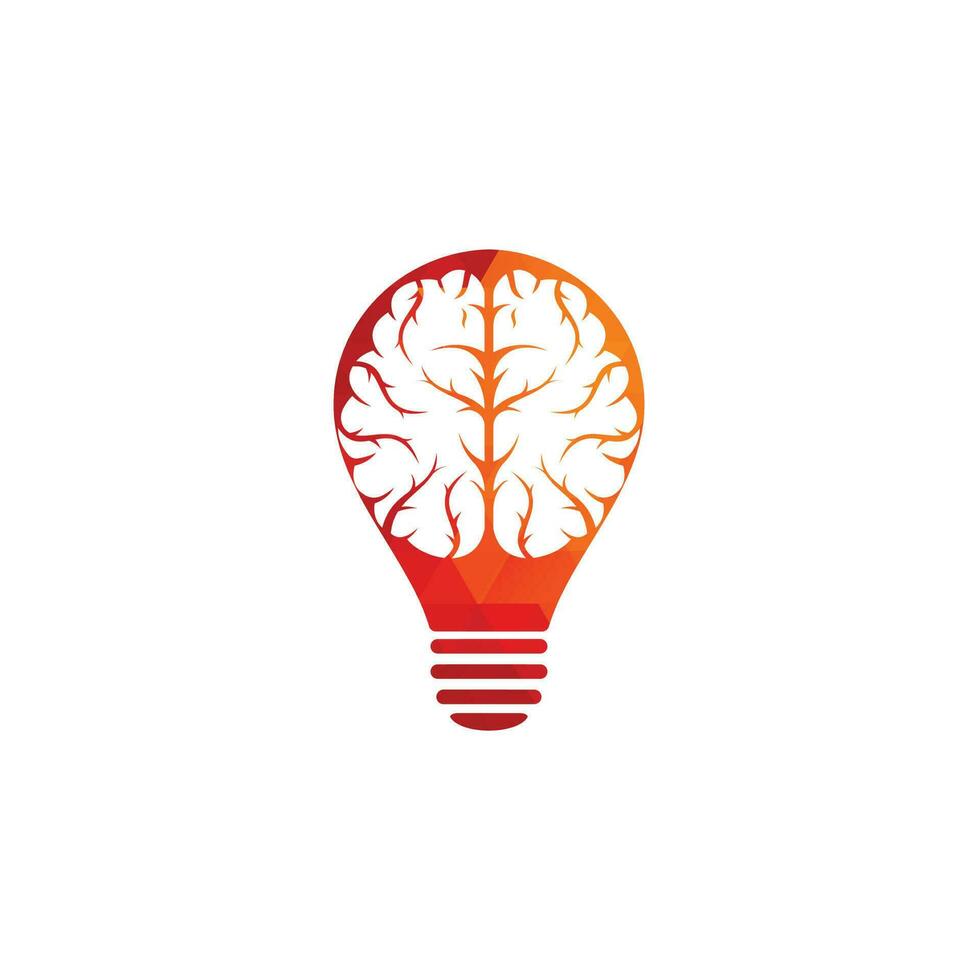 hjärna Glödlampa form begrepp logotyp design. spåna kraft tänkande hjärna logotyp ikon vektor