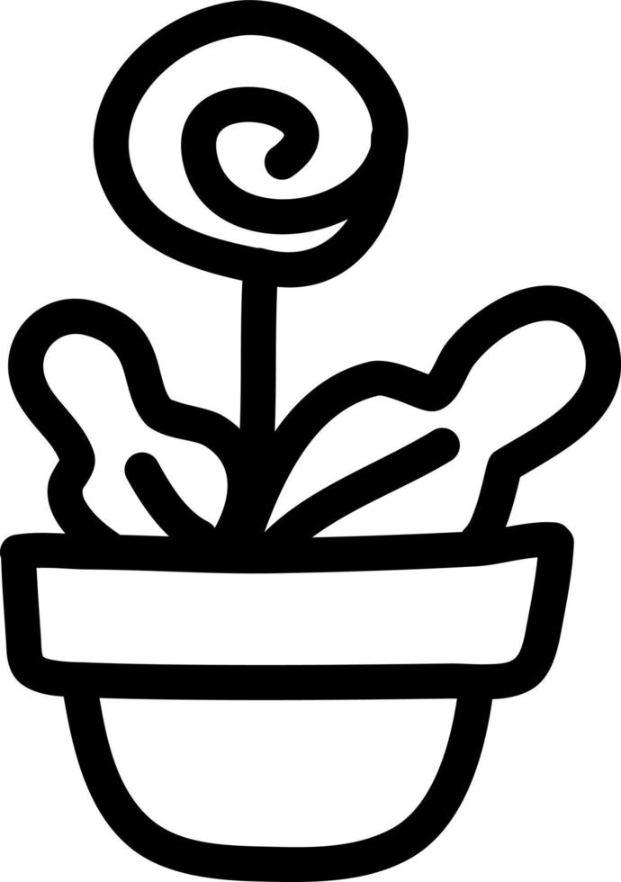 Rosenpflanze im Topf, Illustration, auf weißem Hintergrund. vektor