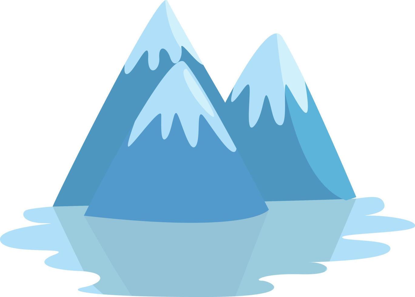 snö capped bergen , illustration, vektor på vit bakgrund