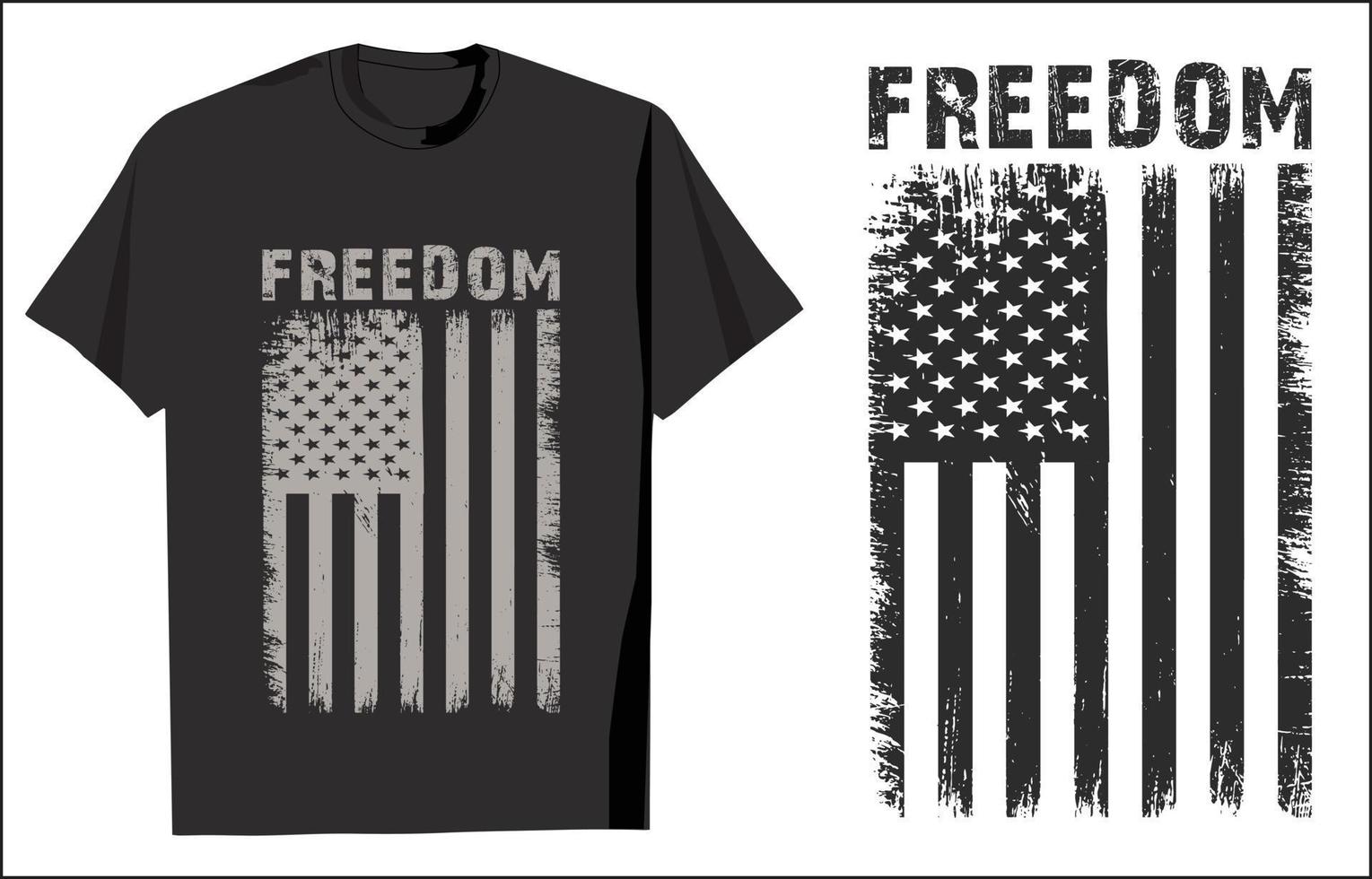 freiheitst-shirt-design mit usa-flagge vektor