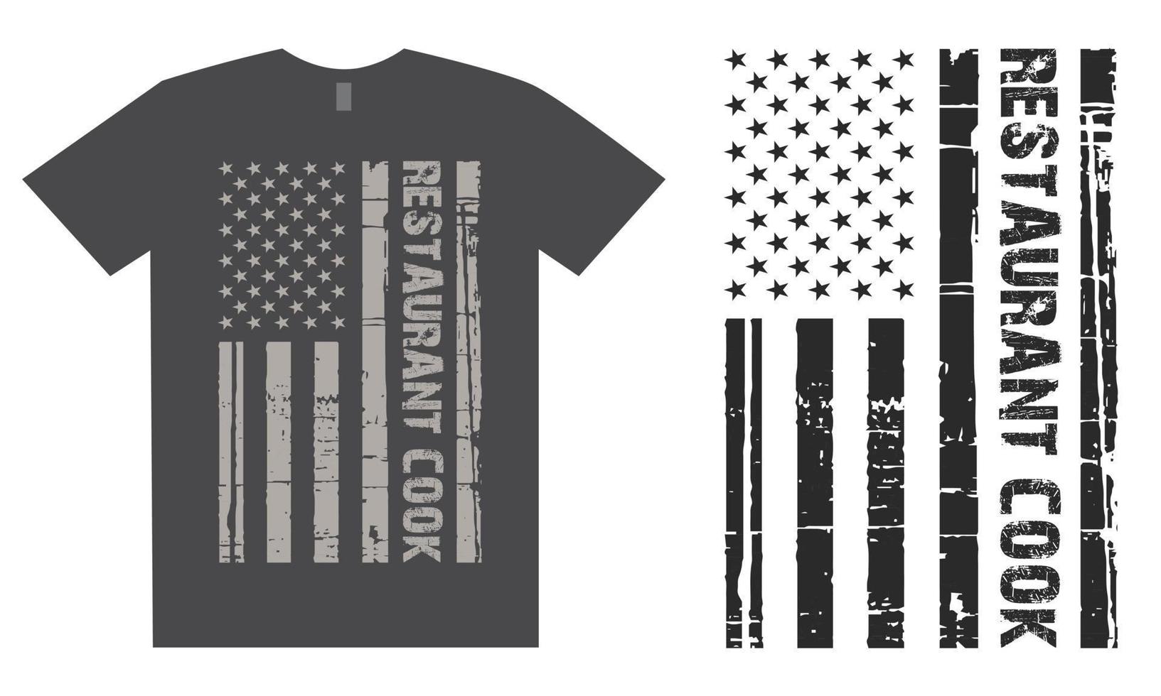 Restaurant-Koch-T-Shirt-Design der amerikanischen Flagge vektor