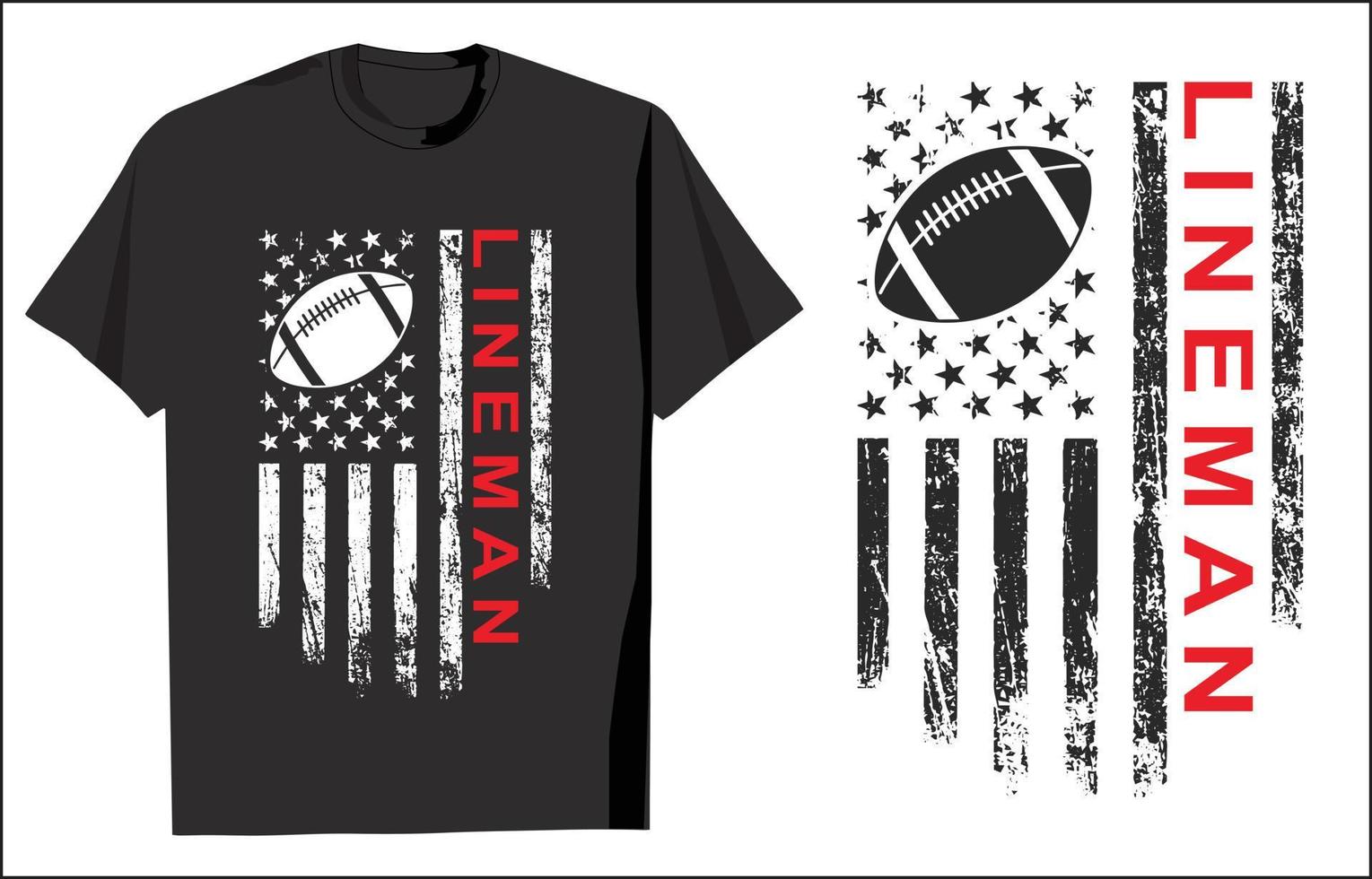 American-Football-Lineman-T-Shirt-Design vektor