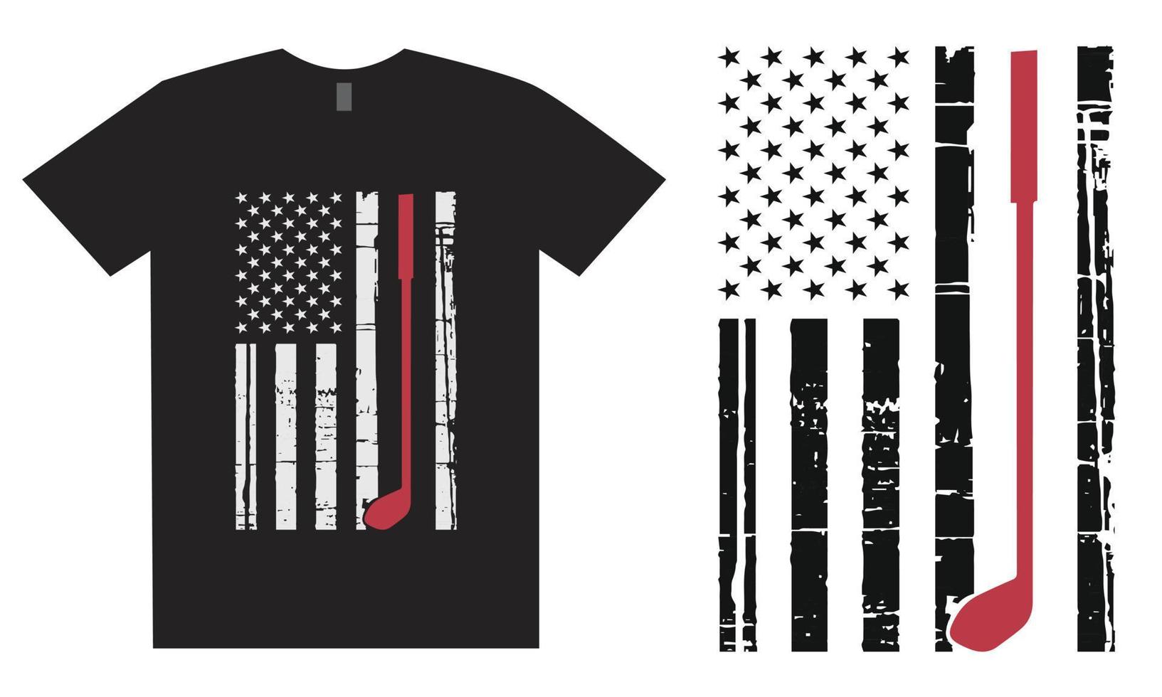 Disk-Golf-T-Shirt-Design mit USA-Flagge vektor