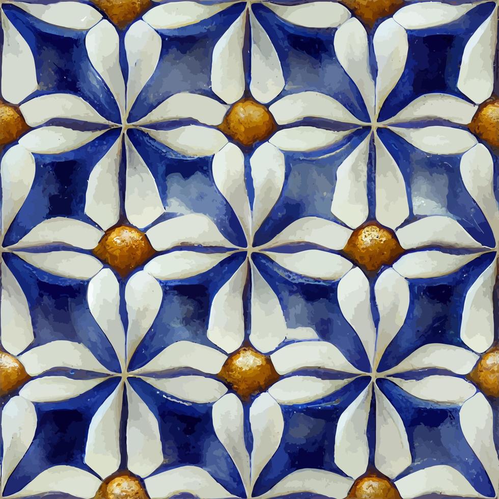 Illustrationsgrafik von Porzellanblumenkeramik floral nahtlos perfekt für Scrapbooking, Tapeten, Webhintergrund vektor