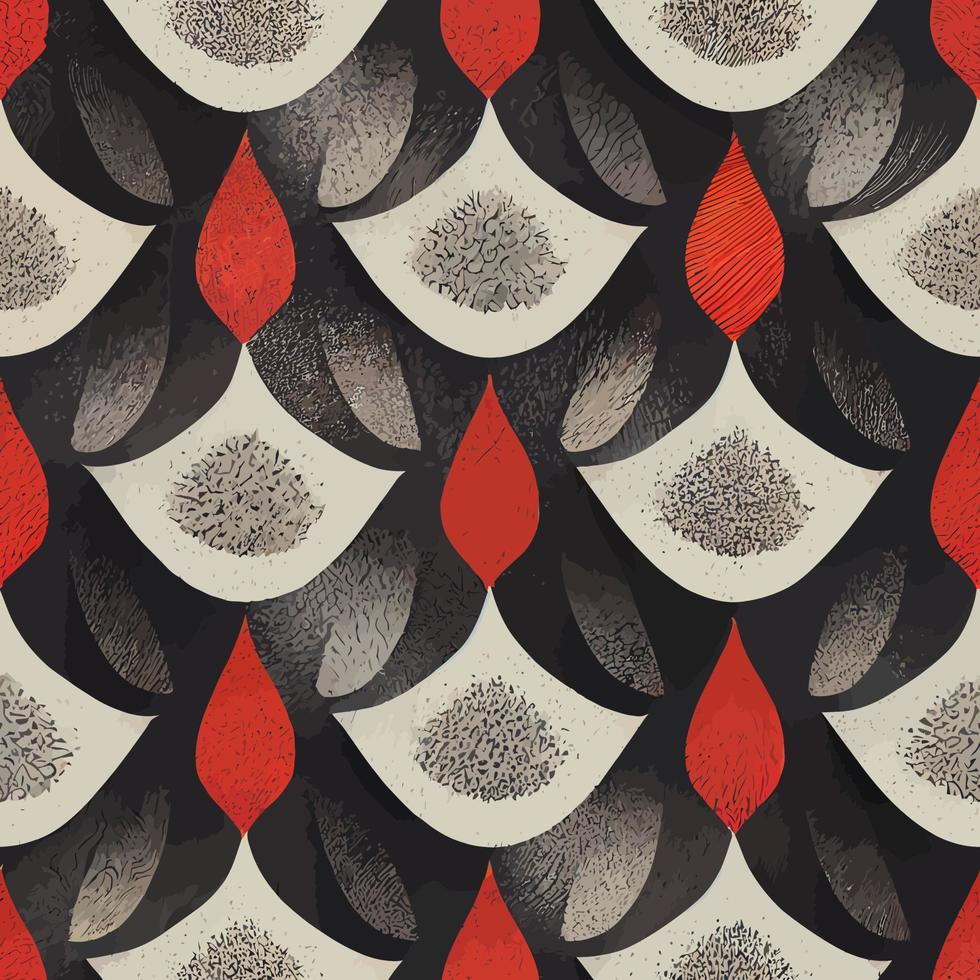 illustration vektor av sömlös abstrakt mönster svart och röd Bra för bakgrund