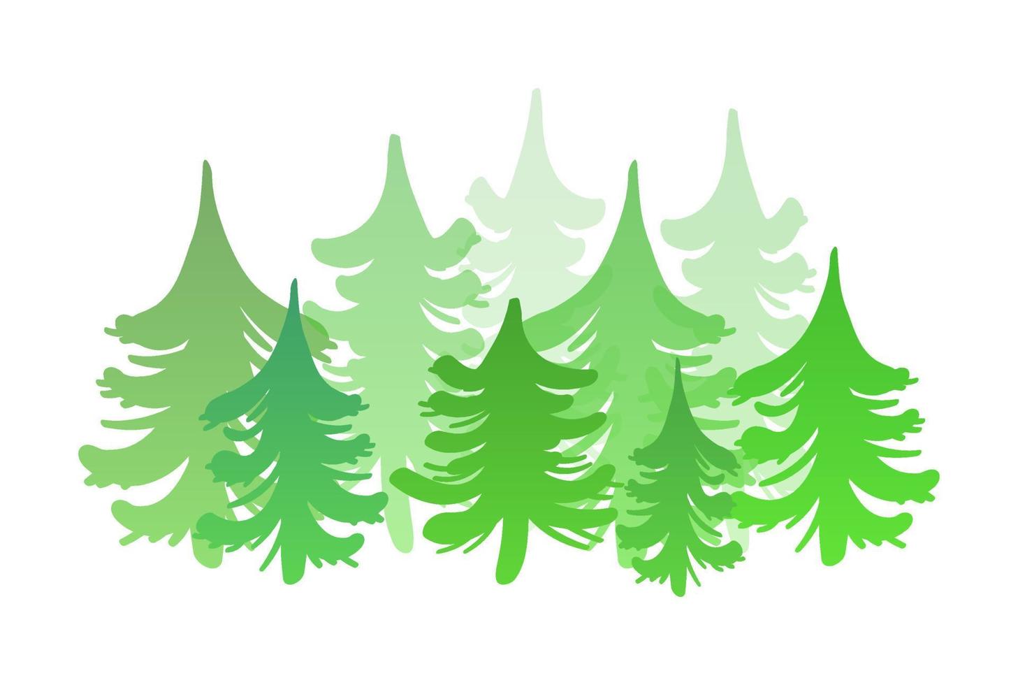 silhuetter av gran och tall. vektor bild av barr- träd isolerat på vit bakgrund.