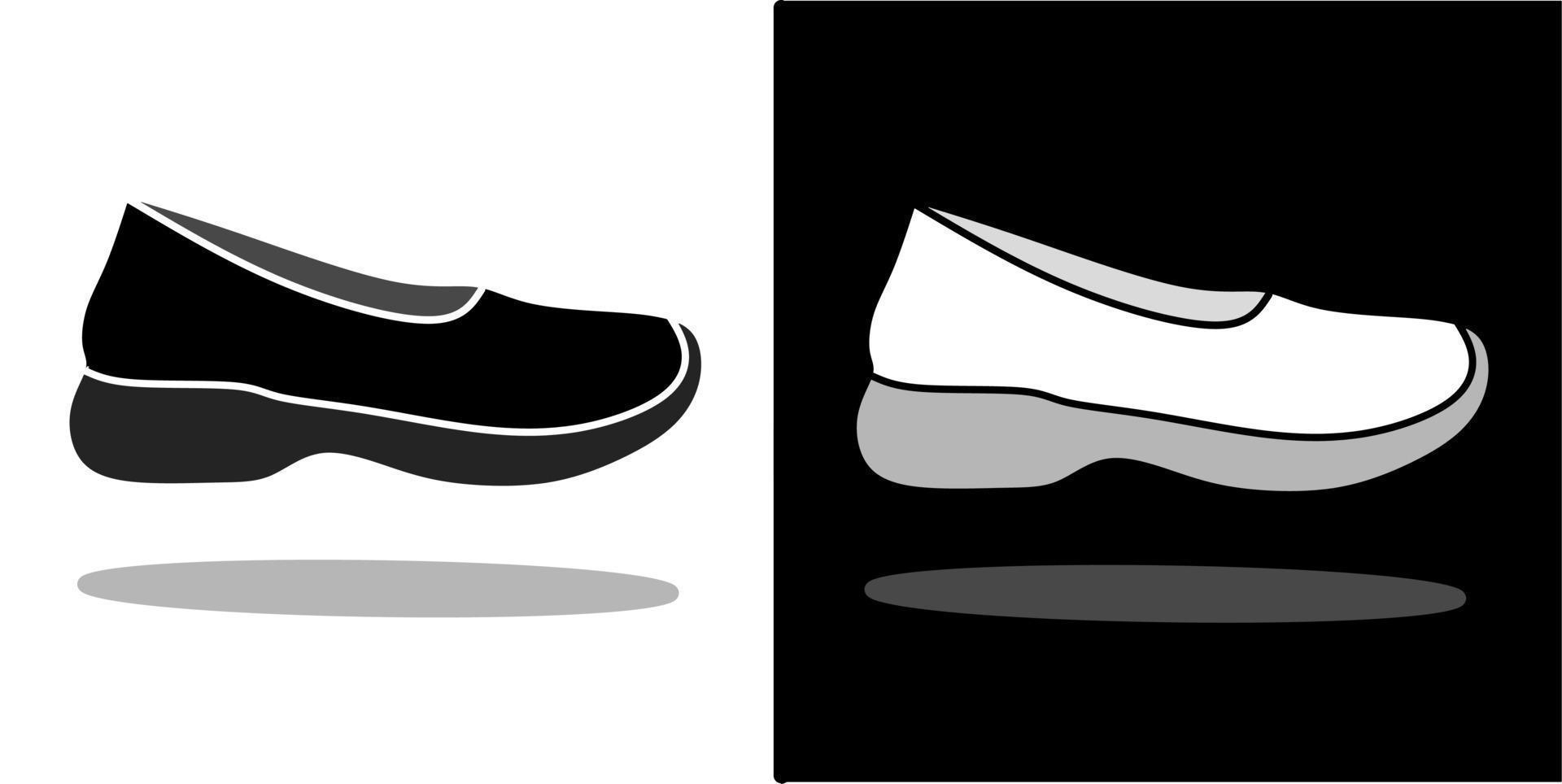 vektor illustration av skor, isolerat på svart och vit bakgrund design