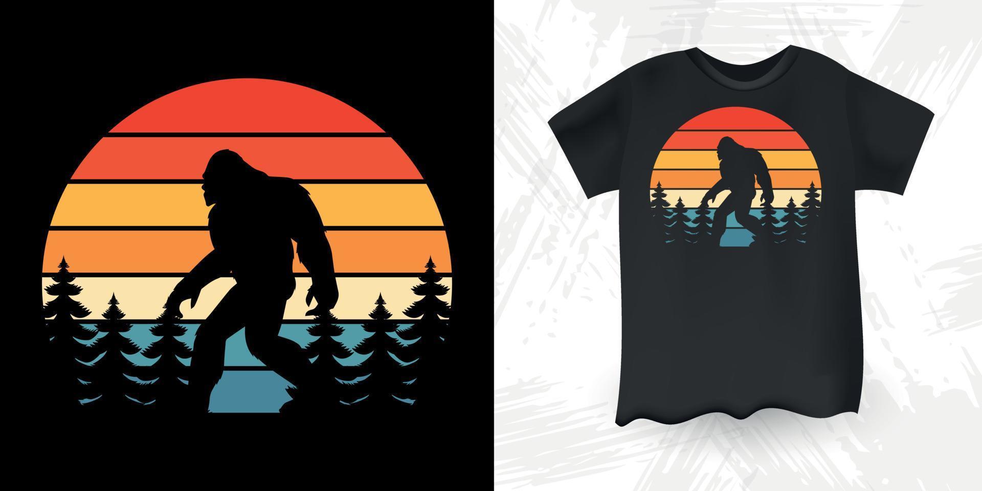 bara en flicka vem förälskelser storfot rolig sasquatch retro årgång storfot t-shirt design vektor