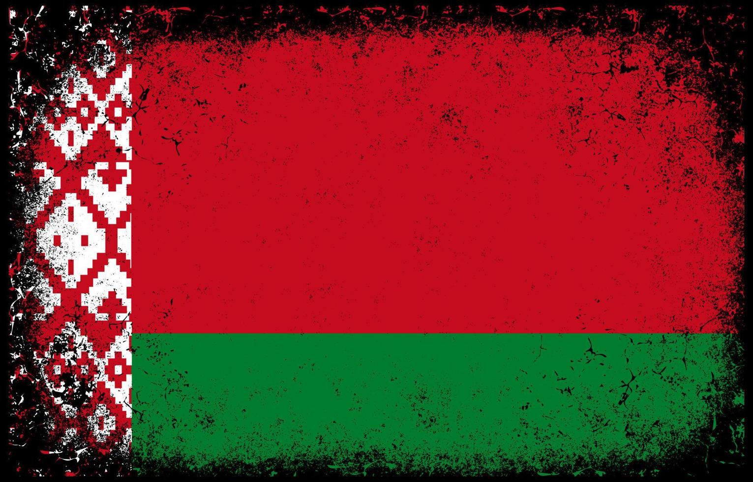 gammal smutsig grunge årgång Vitryssland nationell flagga illustration vektor