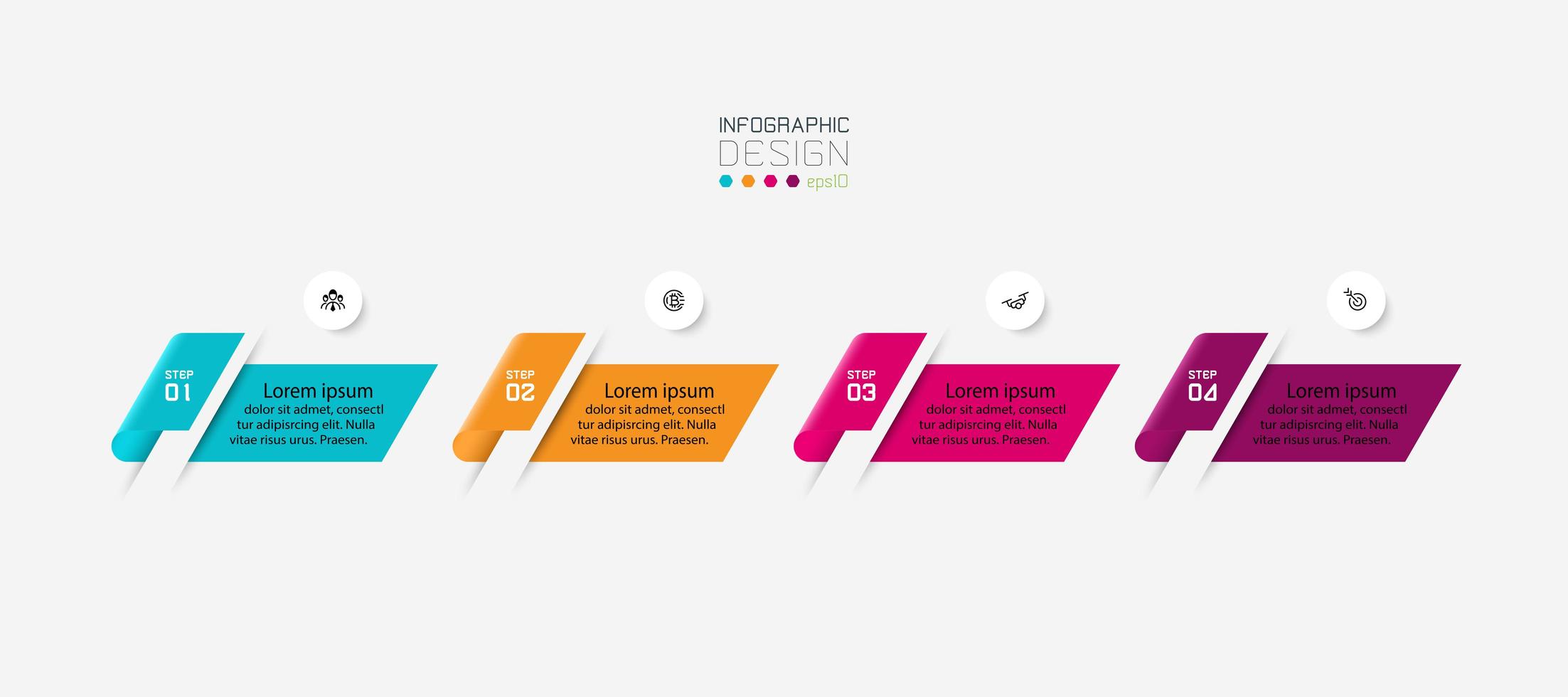 moderne 4-stufige Infografik-Präsentation vektor