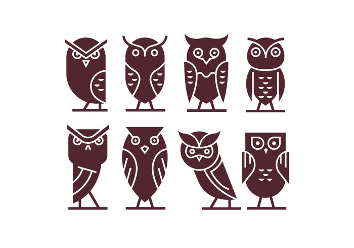 Set von Owl Symbol Vektoren