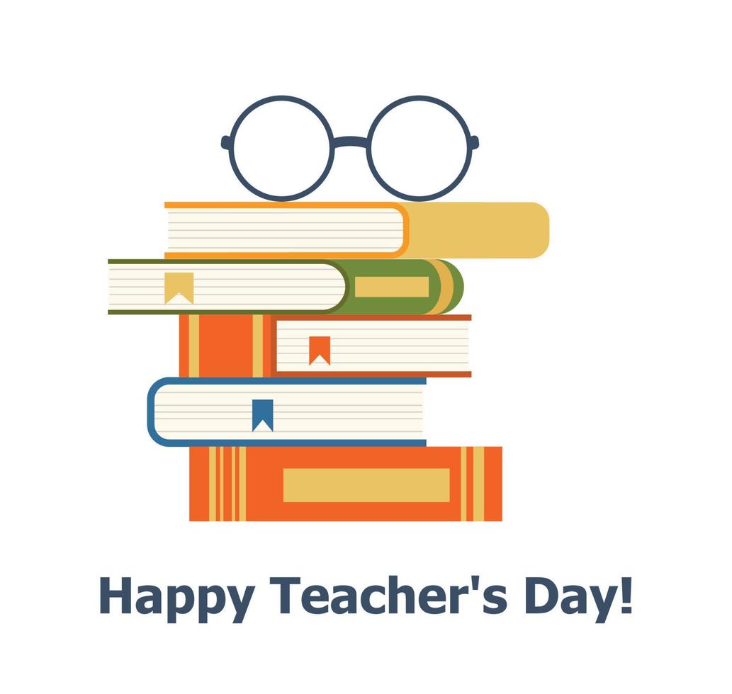 Happy Teacher s Day Vector Poster Design, bester Lehrer aller Zeiten, Schulelemente-Set