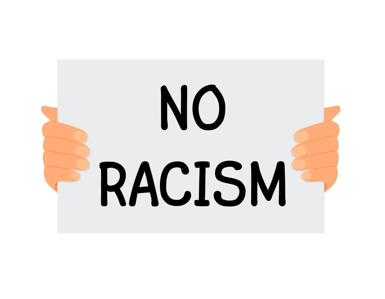 sluta rasism ikon. motiverande affisch mot rasism och diskriminering. vektor illustration