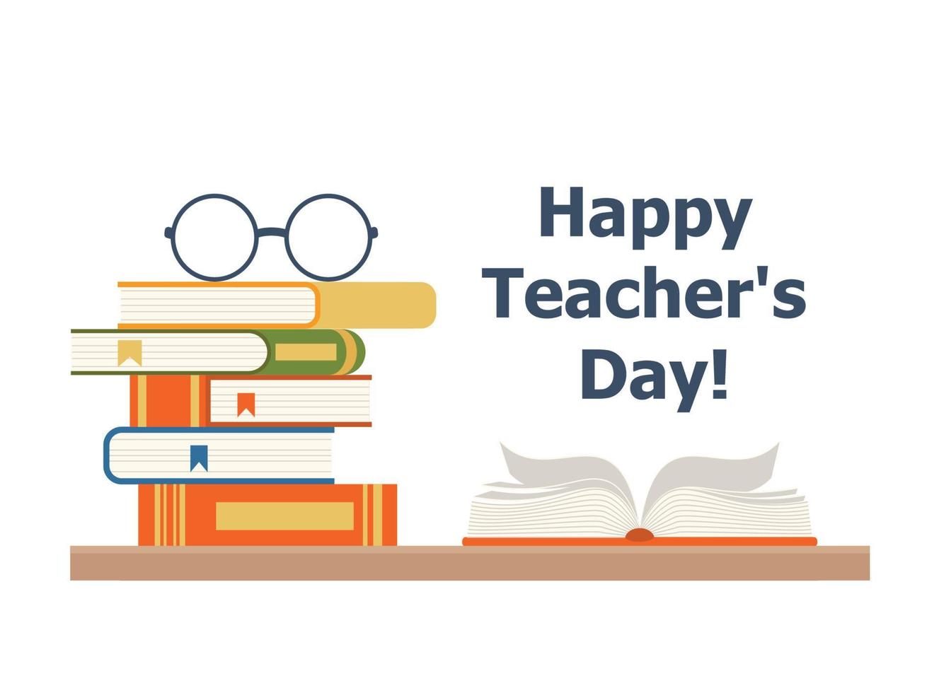 Happy Teacher's Day Vector Poster Design, bester Lehrer aller Zeiten, Schulelemente-Set