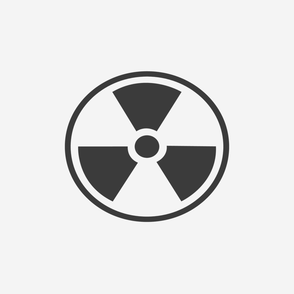 radioaktiver Symbolvektor isoliert. Strahlungssymbol Zeichen vektor