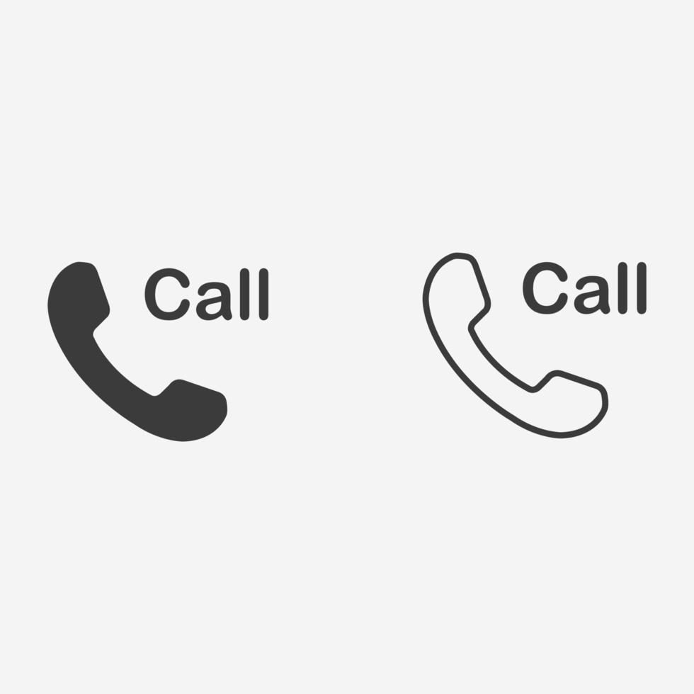 Telefon-Icon-Vektor-Set anrufen. hilfezentrum, unterstützungssymbolzeichen vektor