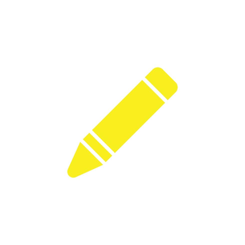 eps10 gul vektor krita abstrakt fast konst ikon isolerat på vit bakgrund. vax teckning penna fylld symbol i en enkel platt trendig modern stil för din hemsida design, logotyp, och mobil app