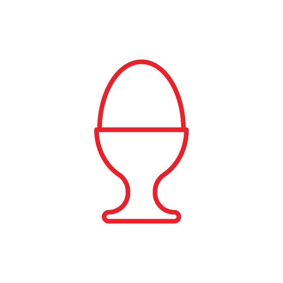 eps10 roter Vektor-Eierbecher-Serverhalter mit hart gekochtem Ei-Symbol isoliert auf weißem Hintergrund. Eierständer-Symbol in einem einfachen, flachen, trendigen, modernen Stil für Ihr Website-Design, Logo und mobile App vektor