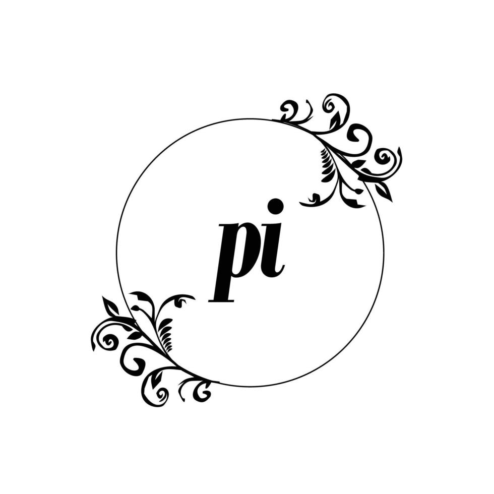 anfänglicher pi-logo-monogrammbuchstabe feminine eleganz vektor