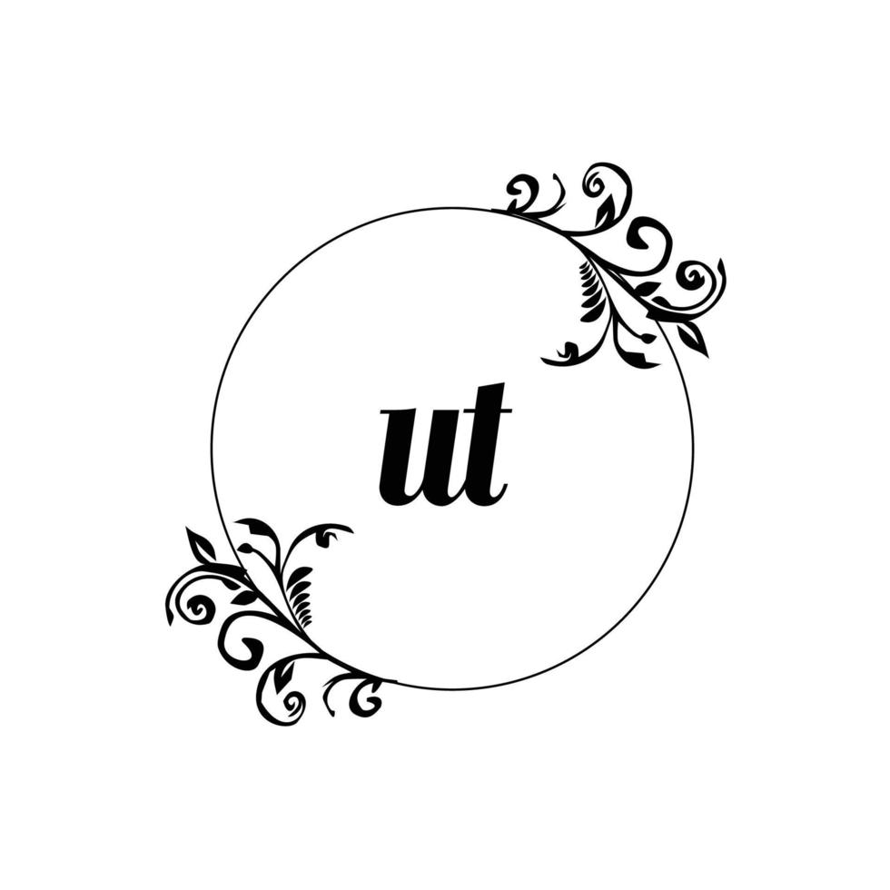 anfänglicher ut-logo-monogrammbuchstabe feminine eleganz vektor