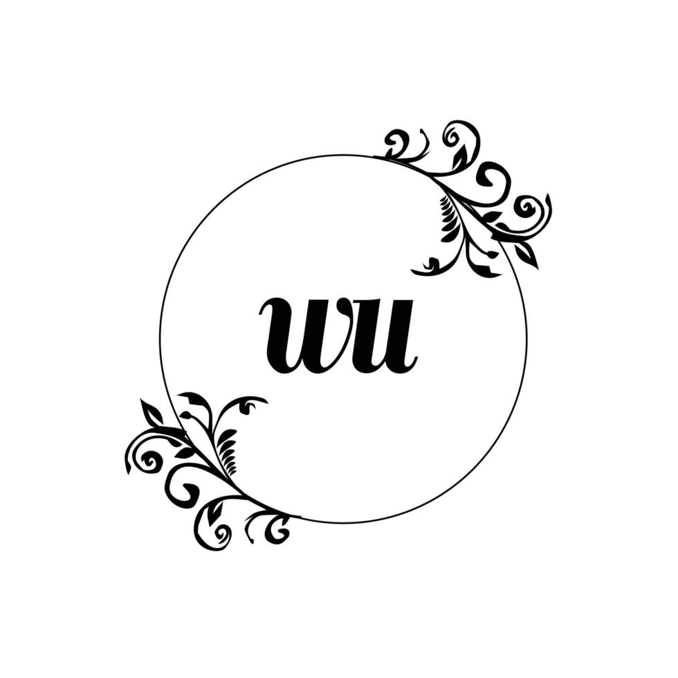 anfänglicher wu-logo-monogrammbuchstabe feminine eleganz vektor