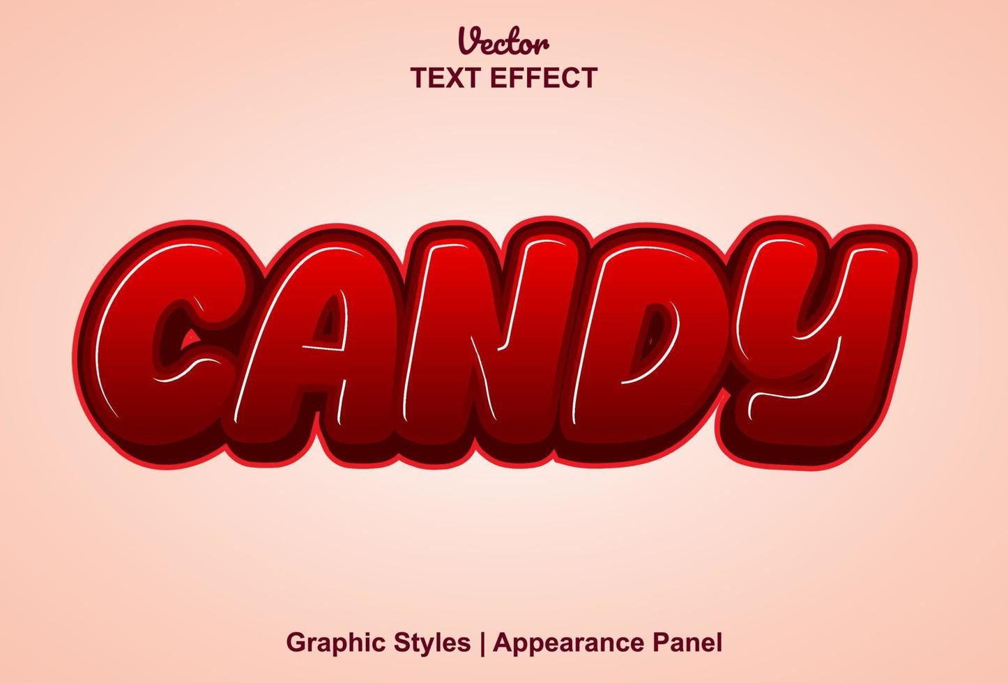 Süßigkeiten-Texteffekt mit Grafikstil und bearbeitbar. vektor