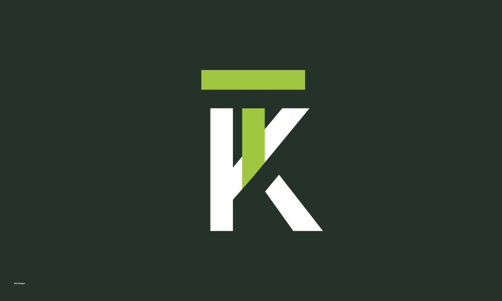alfabetet bokstäver initialer monogram logotyp kt, tk, k och t vektor