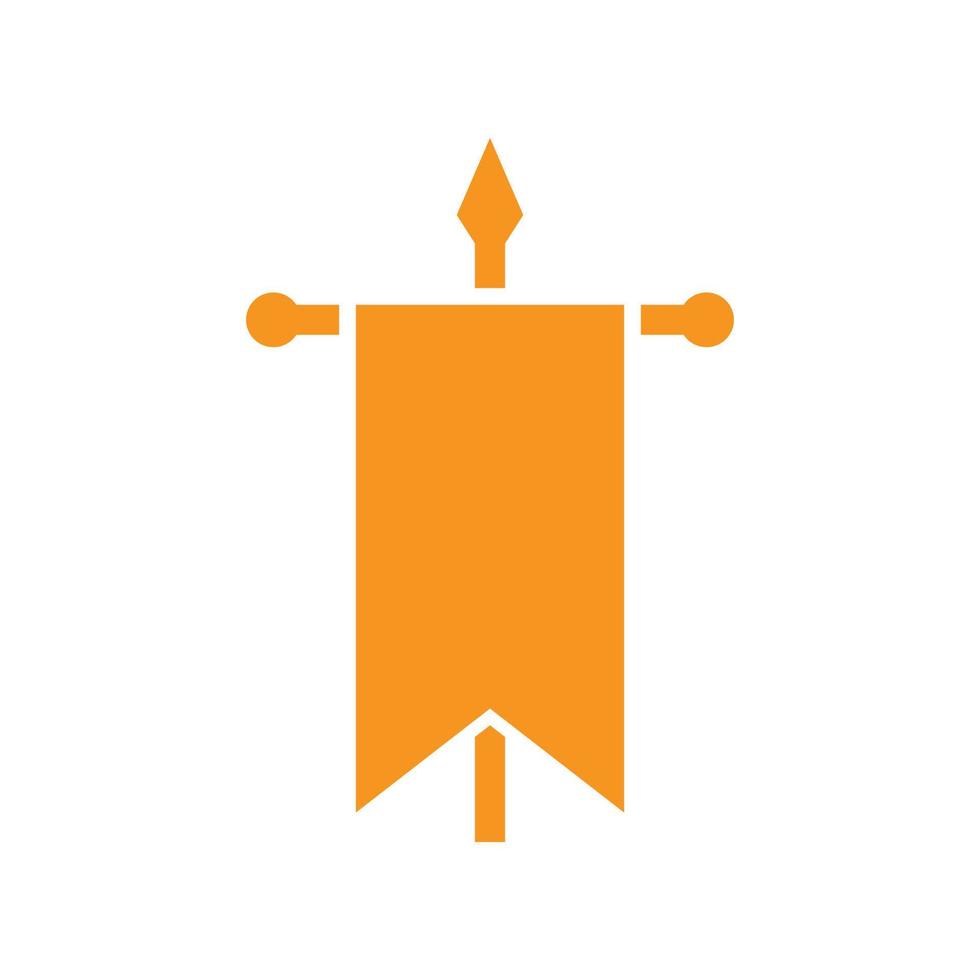 eps10 orangefarbene Vektorkampfflagge abstrakte solide Kunstikone isoliert auf weißem Hintergrund. Kriegsbanner-Symbol in einem einfachen, flachen, trendigen, modernen Stil für Ihr Website-Design, Logo und mobile App vektor