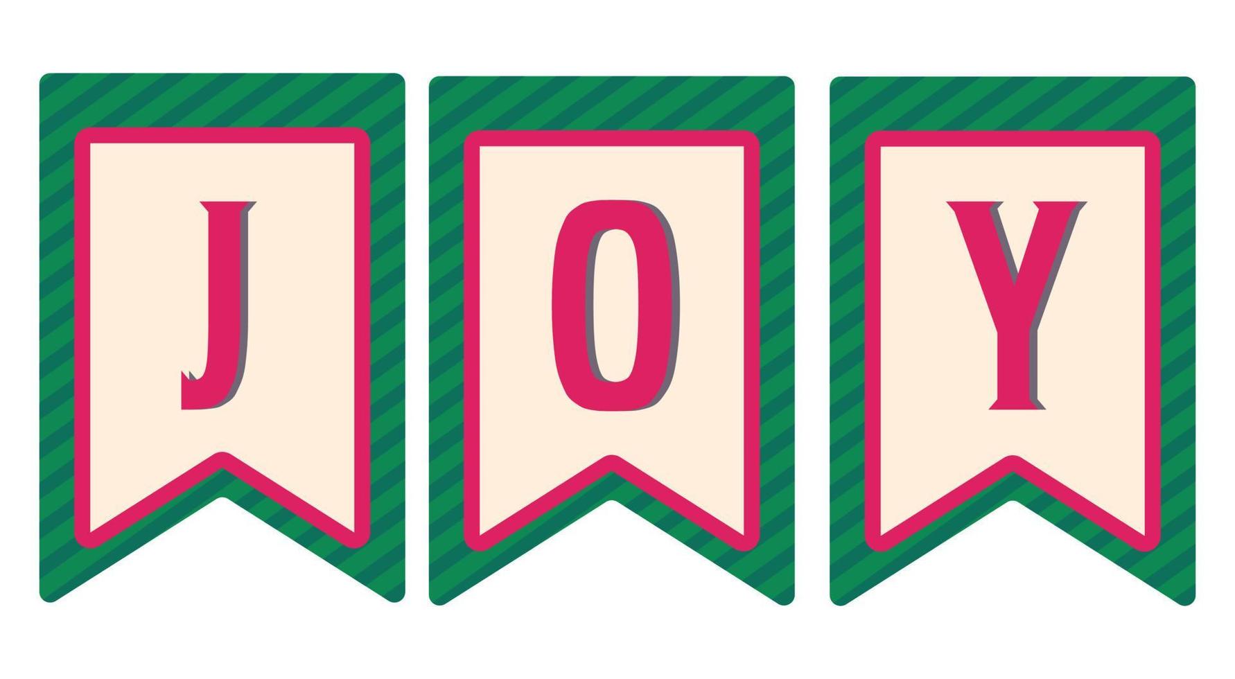 vektor illustration av jul band med de ord glädje. grön band med röd krås för ny år för baner, annons eller affisch.