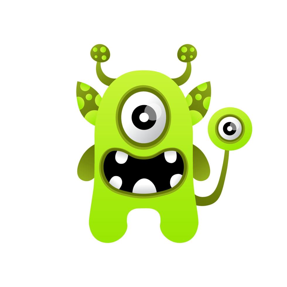 illustration unik monster design maskot vektor