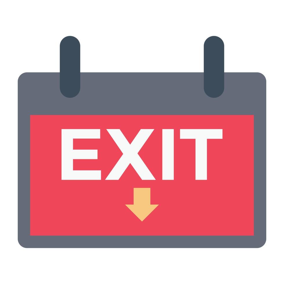 Exit-Board-Vektorillustration auf einem Hintergrund. Premium-Qualitätssymbole. Vektorsymbole für Konzept und Grafikdesign. vektor