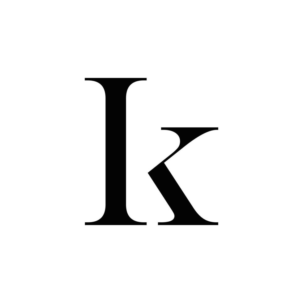 abstraktes k ik-Initialen-Monogramm-Logo-Design, Symbol für Unternehmen, Vorlage, einfach, elegant vektor