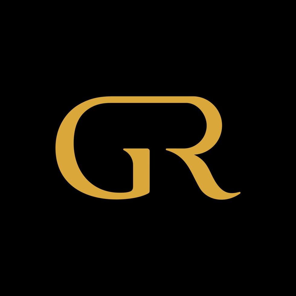 abstrakt gr initialer monogram logotyp design, ikon för företag, mall, enkel, elegant vektor