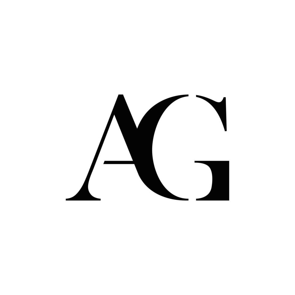 AG-Initialen-Monogramm-Logo-Design, Symbol für Unternehmen, Vorlage, einfach, elegant vektor