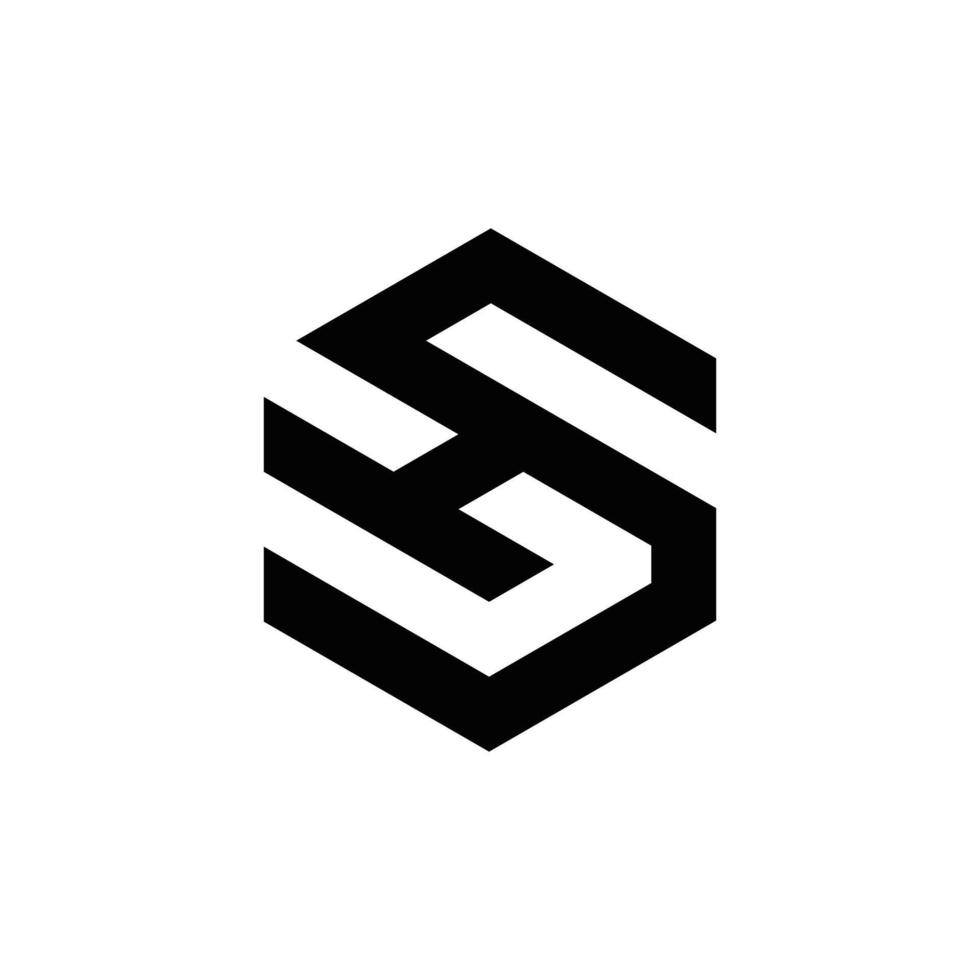 abstrakt sh initialer, vektor logotyp design, monogram, ikon för företag, mall, enkel, elegant