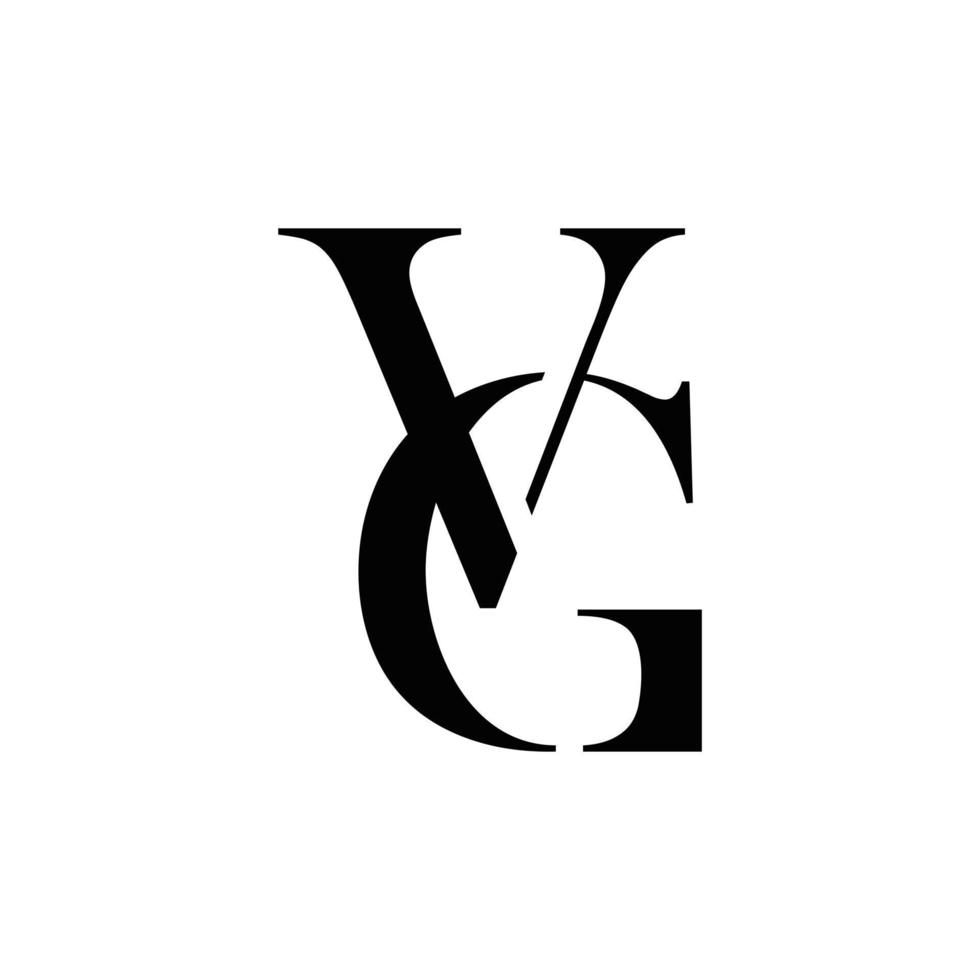 vg initialer monogram logotyp design, ikon för företag, mall, enkel, elegant vektor