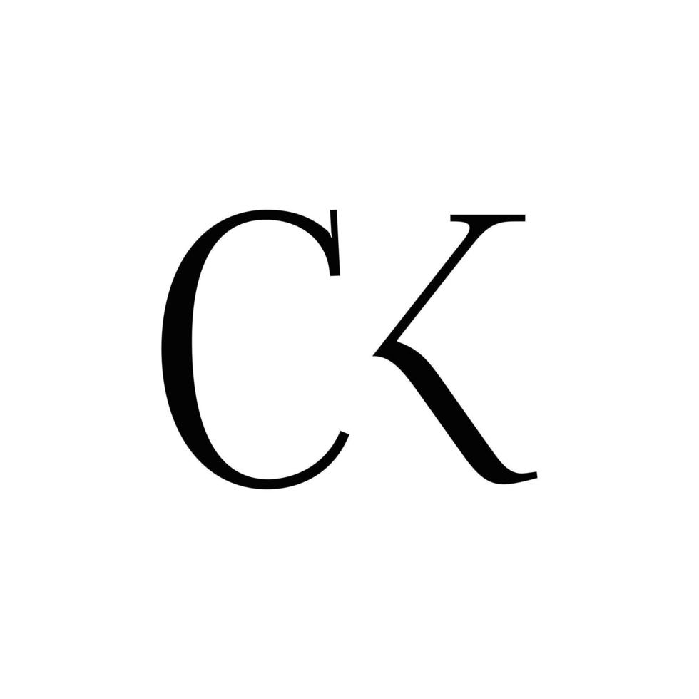 abstraktes ck-Initialen-Monogramm-Logo-Design, Symbol für Unternehmen, Vorlage, einfach, elegant vektor
