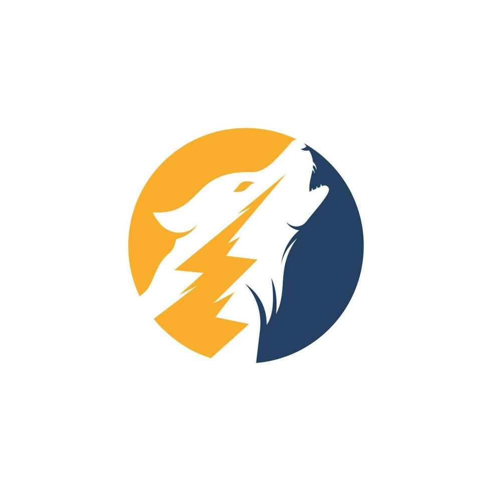 Donnerwolf-Logo-Designvektor. vektor