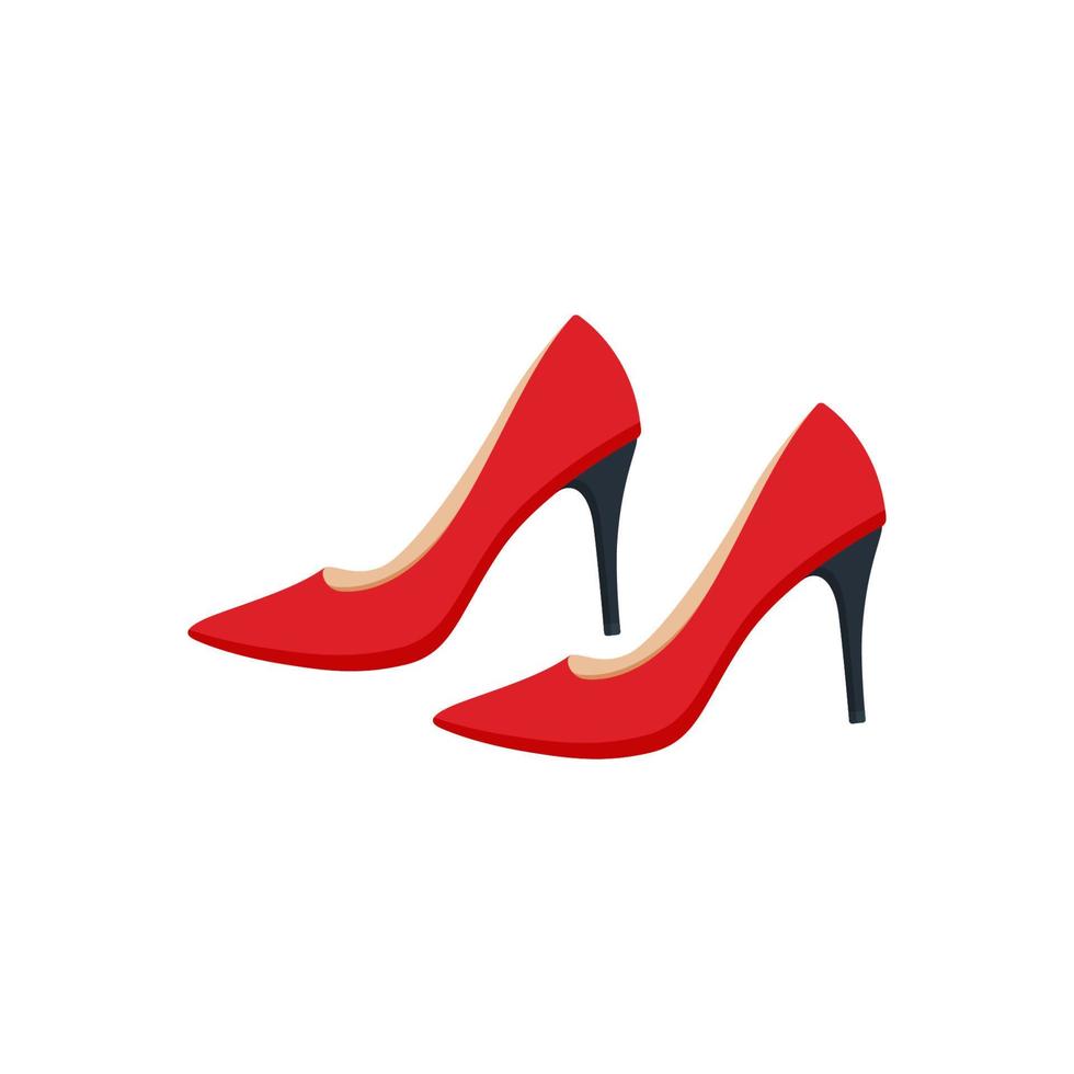 hög hälar röd skor platt design konst vektor