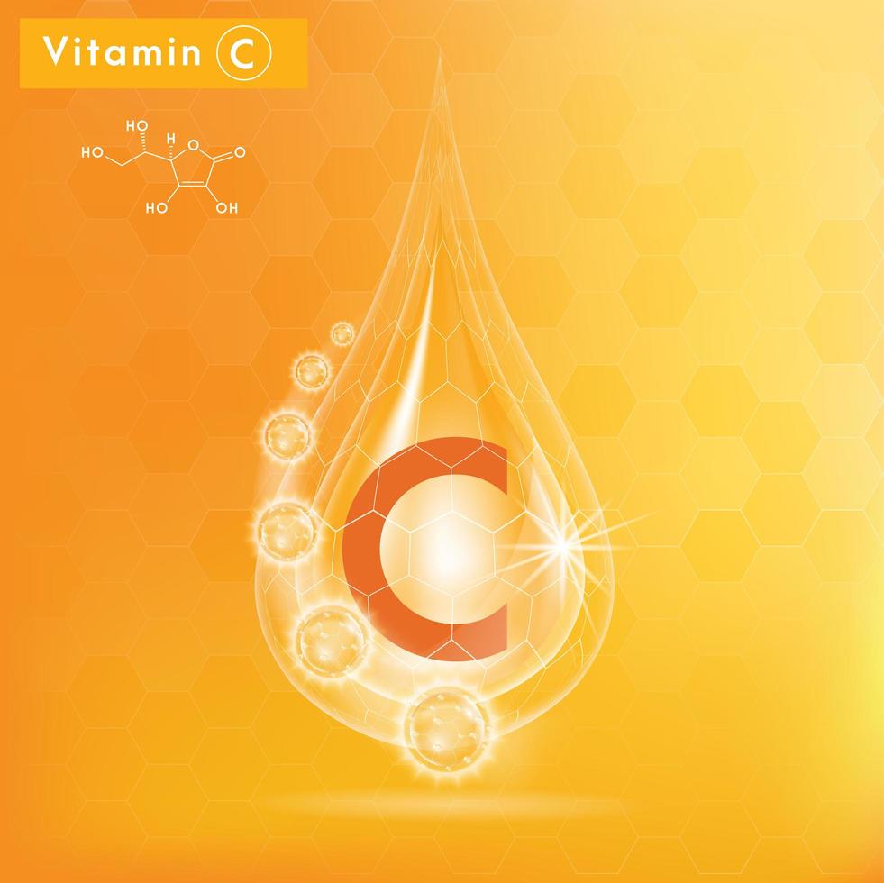 vitamin C realistisk droppe vektor