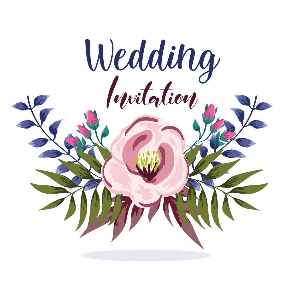 Blumen dekorative Grußkarte oder Einladung der Hochzeitsverzierung vektor