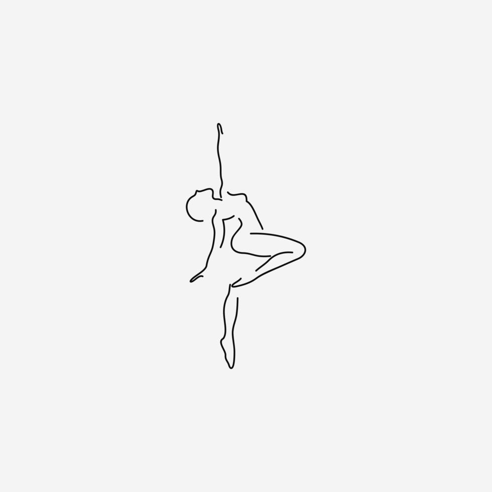 Ballerina-Illustrationslinie Kunstlogo vektor