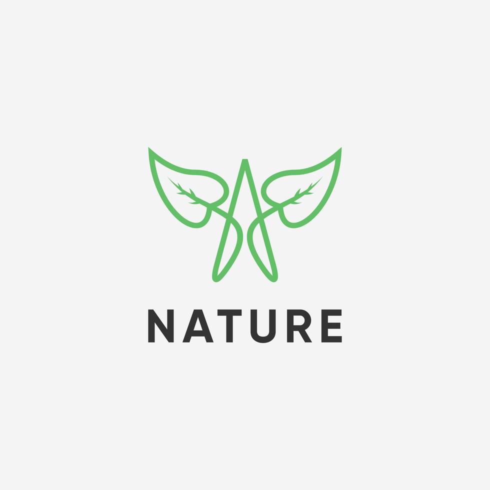 Schreiben Sie ein Natur-Logo-Design vektor