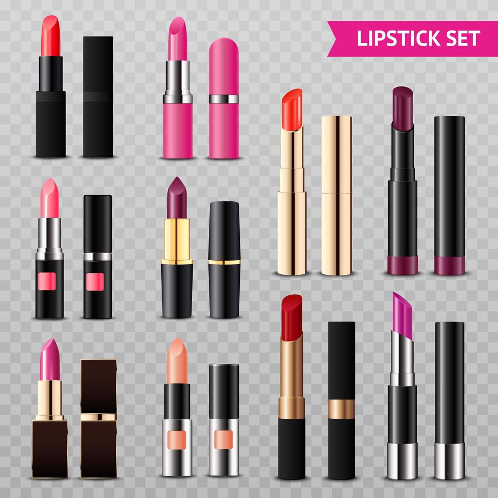 realistisches Lippenstiftset vektor