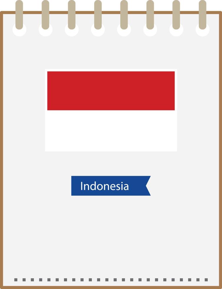 Notizblock mit indonesischer Flagge vektor