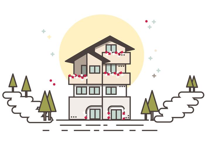 Little Cutie Chalet Gratis Vector