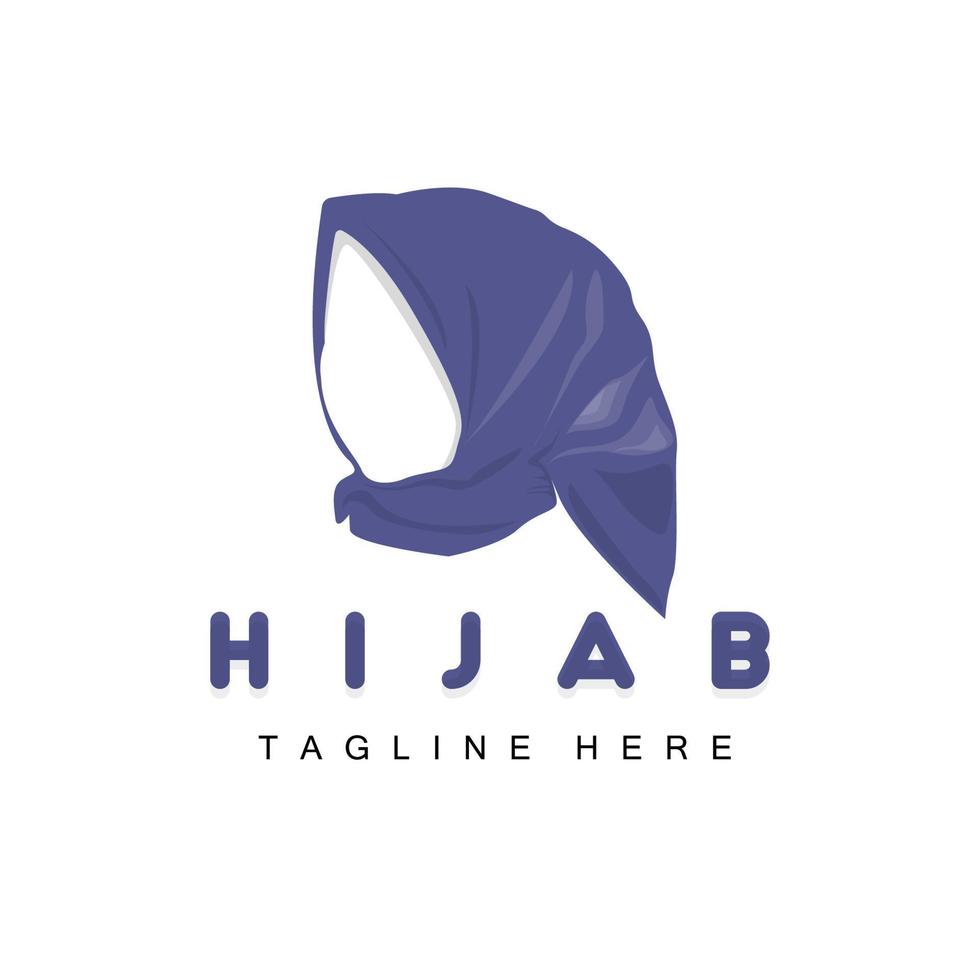 Hijab-Logo, Vektormarke für Modeprodukte, Hijab-Boutique-Design für muslimische Frauen vektor