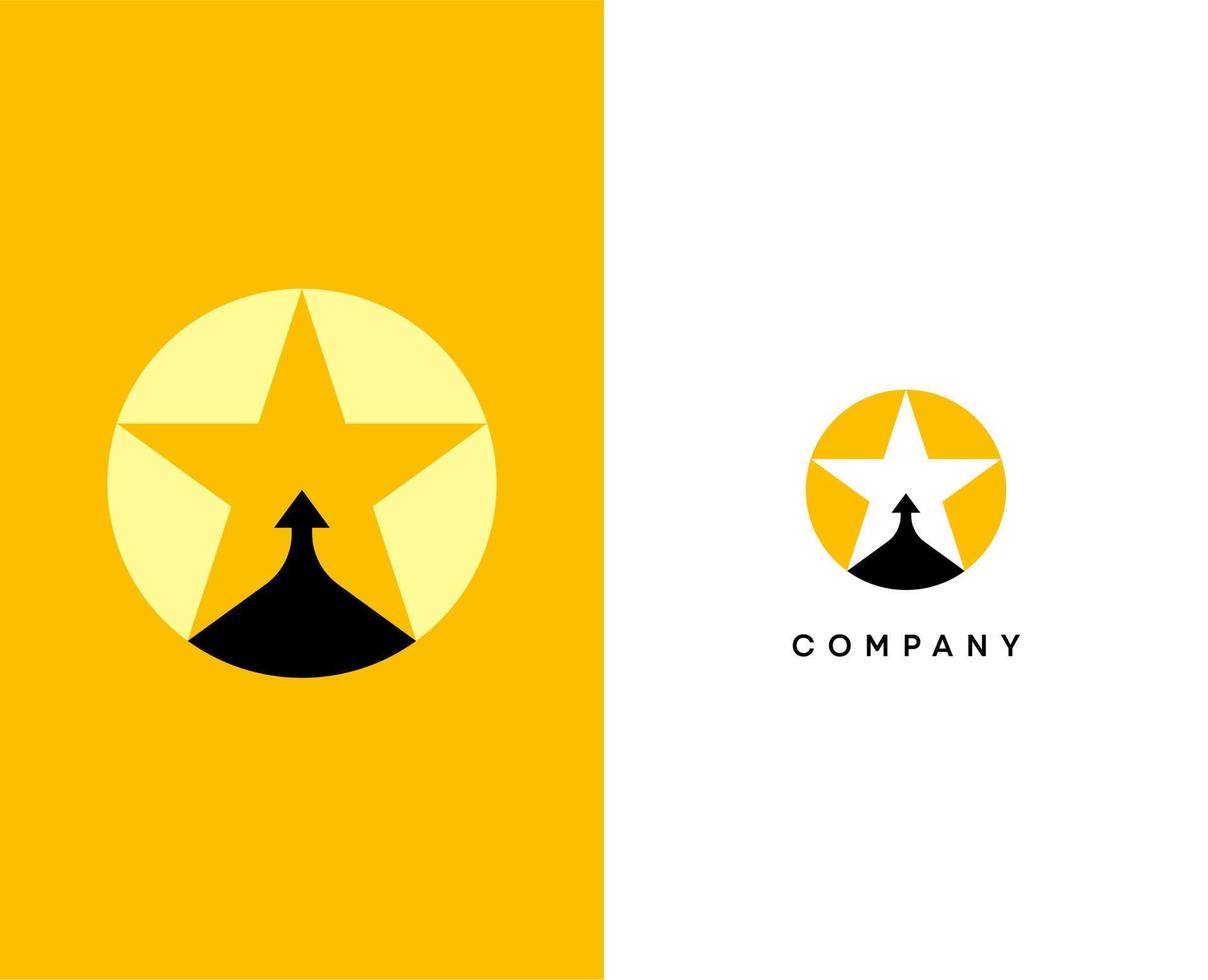 stjärna och pil logotyp. stigande pil och stjärna ikon. linje stil kan vara Begagnade för företag och varumärke logotyper. platt vektor logotyp design mall element.