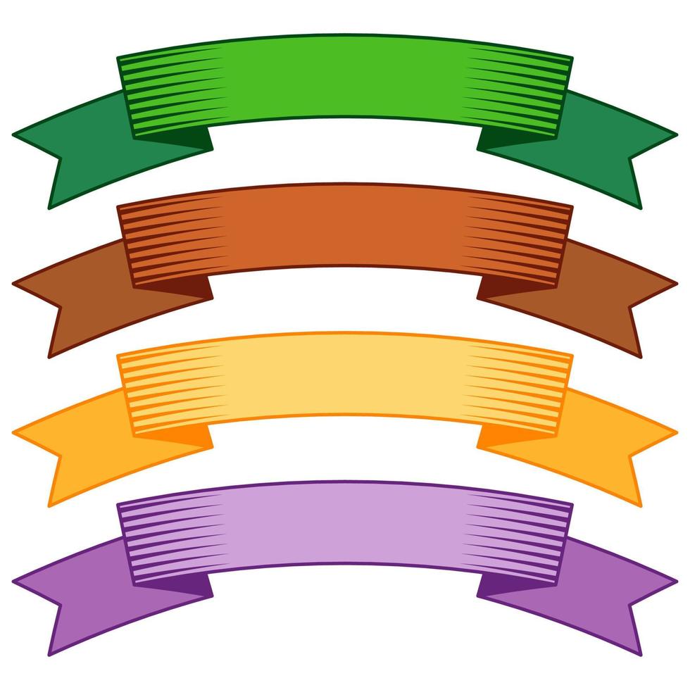 uppsättning av fyra Flerfärgad band och banderoller för webb design. bra design element isolerat på vit bakgrund. vektor illustration.